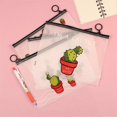 thumbnail image 2 of Matte Transparent Zipper File Bag Portable Large Capacity Socks Mask Storage Bag For Home Office School Accessories, 2 of 3