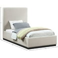 thumbnail image 3 of Meridian Furniture Alfie Beige Linen Textured Fabric Twin Bed, 3 of 8