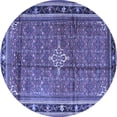 thumbnail image 1 of Ahgly Company Machine Washable Indoor Round Persian Blue Traditional Area Rugs, 6' Round, 1 of 4