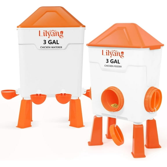 Heated Chicken Waterer , Chicken Water Heater with Thermostat Control, Freeze-Proof Poultry Drinker for Winter, Hanging/Standing Use