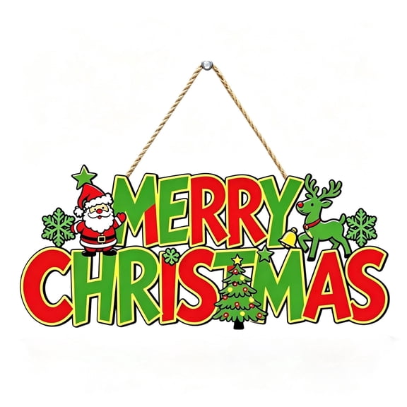 STYZIGZZ Christmas Decorations Indoor,Hanging Wooden Christmas Wreaths for Front Door Christmas Tree Decorations Xmas Wall Door Decor