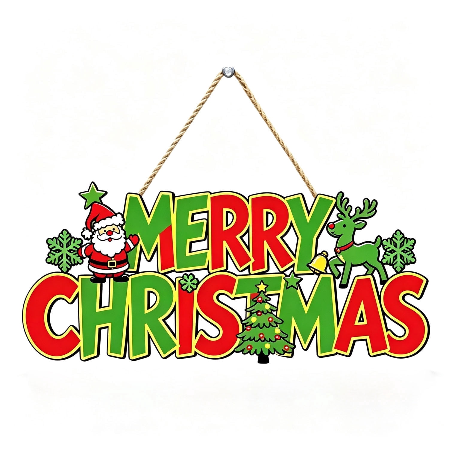 STYZIGZZ Hanging Wooden Christmas Wreaths photo 1