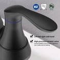 thumbnail image 4 of Tcbosik 6 Inch Vanity Sink Faucet with Pop-up Drain & Supply Hoses, 2-Handle Bathroom Faucet, 360 Degree High Arc Swivel Spout Centerset for Bath RV and Kitchen, Matte Black, 4 of 7