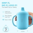 thumbnail image 2 of Sili Monster Spill-Proof Silicone Sippy Cup for Babies Unisex 6+ Months - 1 Pack, Breeze Blue, 2 of 4