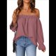 thumbnail image 2 of Blusa Informal Holgada de con Hombros Descubiertos y Volantes de Larga para Mujer. Color de la Raíz de M, 2 of 8