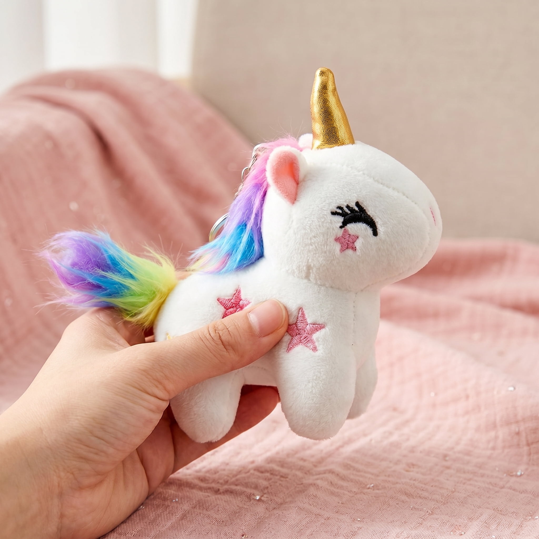 DOLIZU Unicorn Stuffed Animal 6.3'' Cute Soft Unicorn Plush Toy, Cute Unicorn Plush Charm.