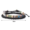 thumbnail image 2 of Juego de 2 pulseras surfistas bohemias, pulsera de cuentas hecha a mano y pulsera de tela bohemia, pulseras impermeables estilo hippie étnico, pulseras deportivas para mujer al aire libre, pulseras, 2 of 7