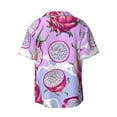 thumbnail image 2 of Fotbe Dragon Fruit print Short Sleeve Button Down Shirts for Men Casual Summer Beach Wrinkle Free Shirt-Large, 2 of 7