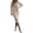 Khaki, variant on Women’S 2-Piece Casual Matching Set, Sleeveless Square Neck Bodycon Midi Dress With Long Sleeve Button Up Cardigan Jacket, Smooth Wrinkle-Resistant Polyester Fabric, 2pcs, Sizes S Through XXXL