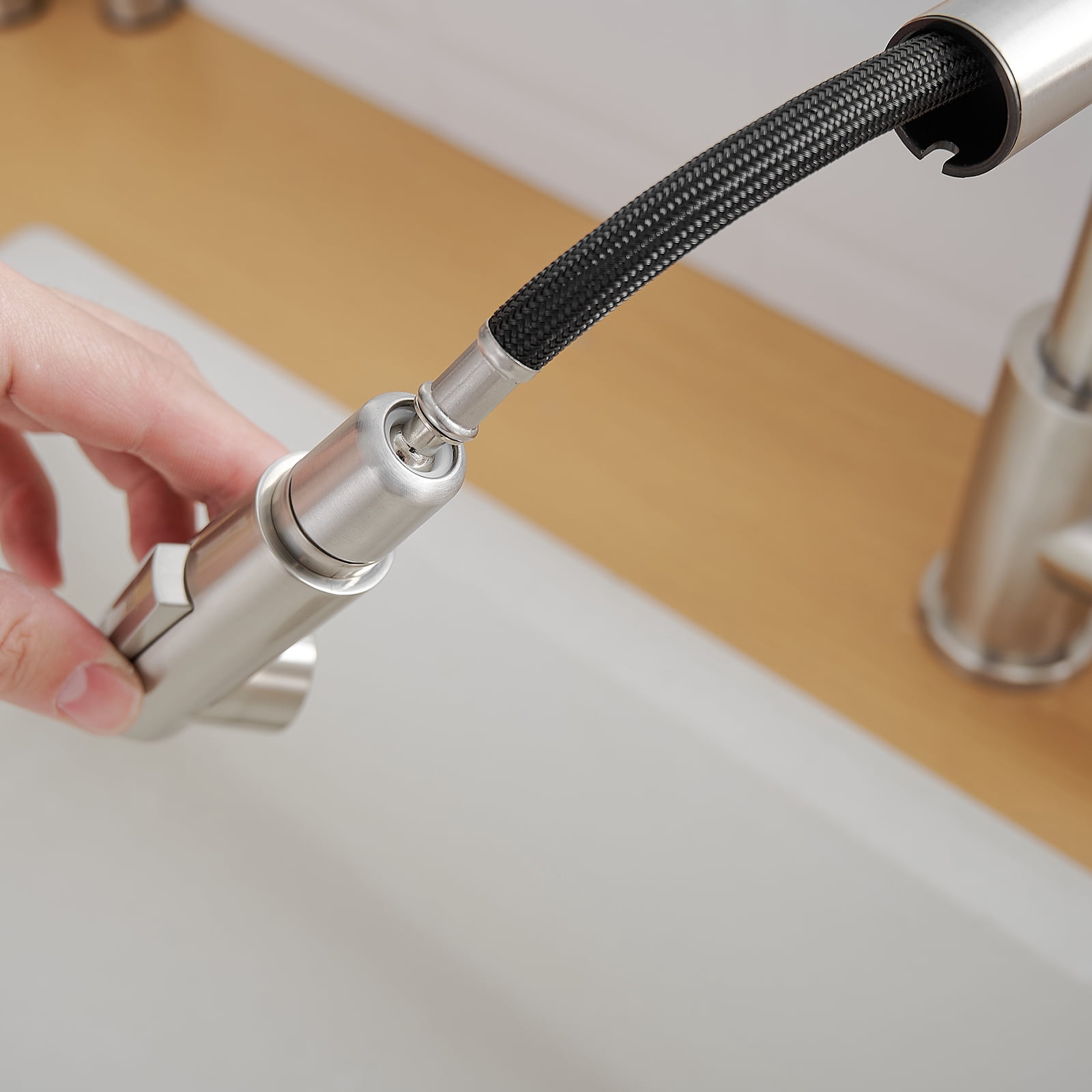 Sink Faucet,Kitchen Faucets with Pull Down Sprayer, Bathroom Sink Faucets Mini Bar Prep Faucet,2" x 7.1" x 9.6"