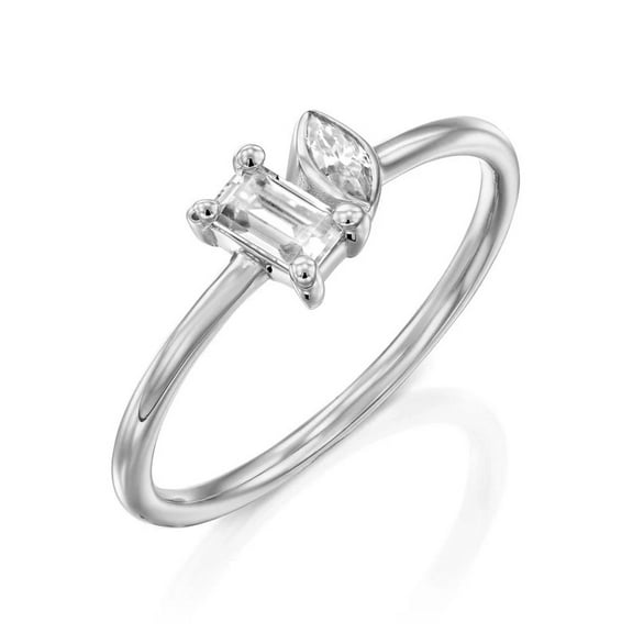 Stunning Toi Et Moi Diamond Ring Moissanite Double Stone Engagement Ring Plated Yellow Gold Ring Perfect for Valentine's Gift