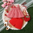 thumbnail image 4 of Sopiago Toddler Girl Clothes Baby Girl Summer Outfits Ruffle Sleeveless Shirts Linen Tops Toddler Sets for Girls Clothing Red,2-3 Years, 4 of 7