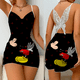 thumbnail image 5 of Vestido de Casa de Minnie Mouse para mujer, vestido con lazo de Mickey, falda de pijama de superficie de satén, moda de Disney, elegante para fiesta, verano 2024, 5 of 5