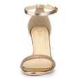 thumbnail image 3 of BLISSFUL STEP Women's Solid Color Open Toe Rhinestone Ankle Strap Stiletto Sandals, 3 of 7