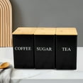 thumbnail image 3 of Coffee Tea Storage Set Airtight Metal Kitchen Canisters For Countertops Farmhouse Home Food Preservation Jars, 3 of 3