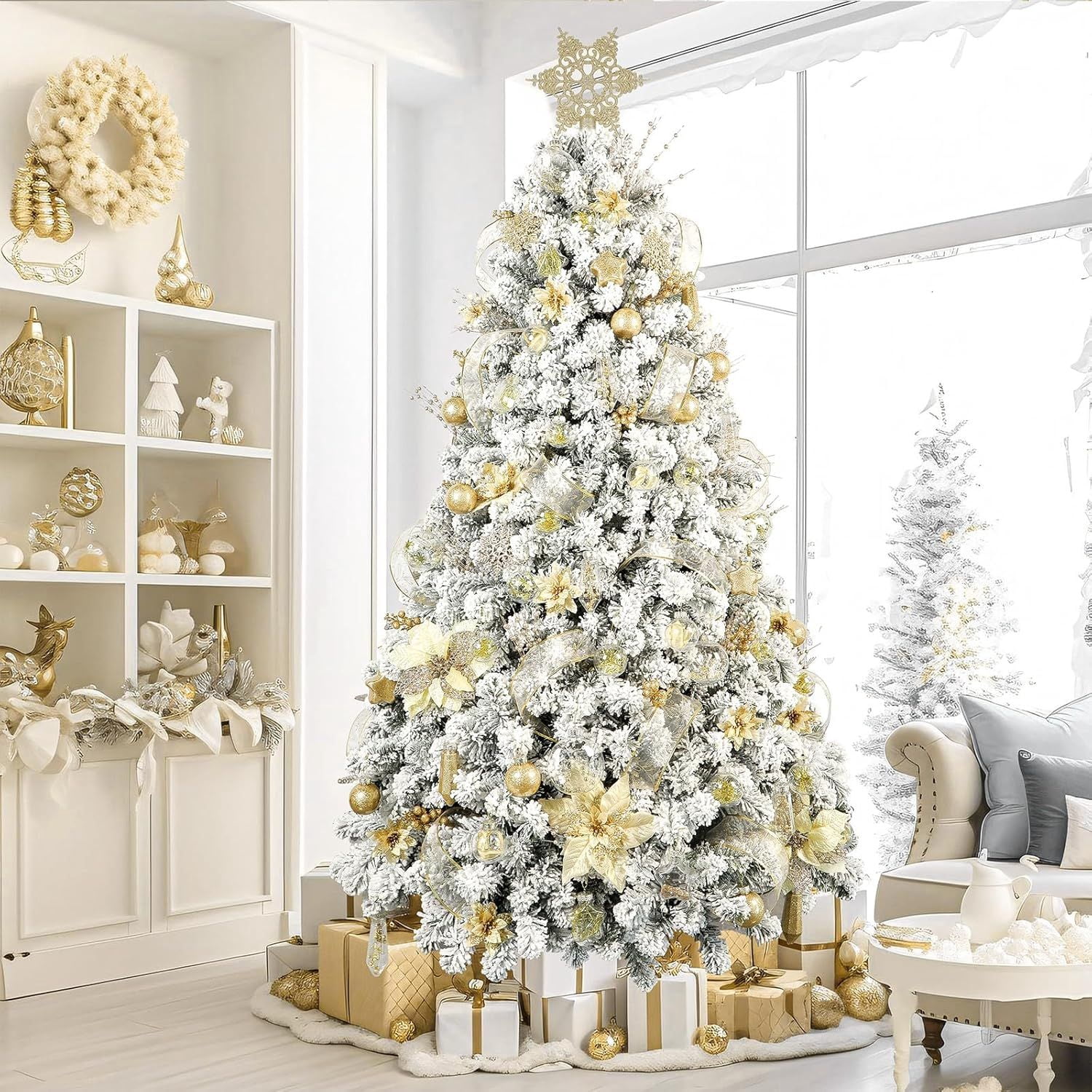 86PCS Christmas Tree Ornaments Clear Set, Shatterproof and Clear Plastic Baubles for Xmas Tree Decor, Holiday Wedding Party Decoration, Champagne