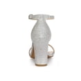 thumbnail image 2 of BLISSFUL STEP Women's Glitter Ankle Strap Block High Heels Sandals, 2 of 6