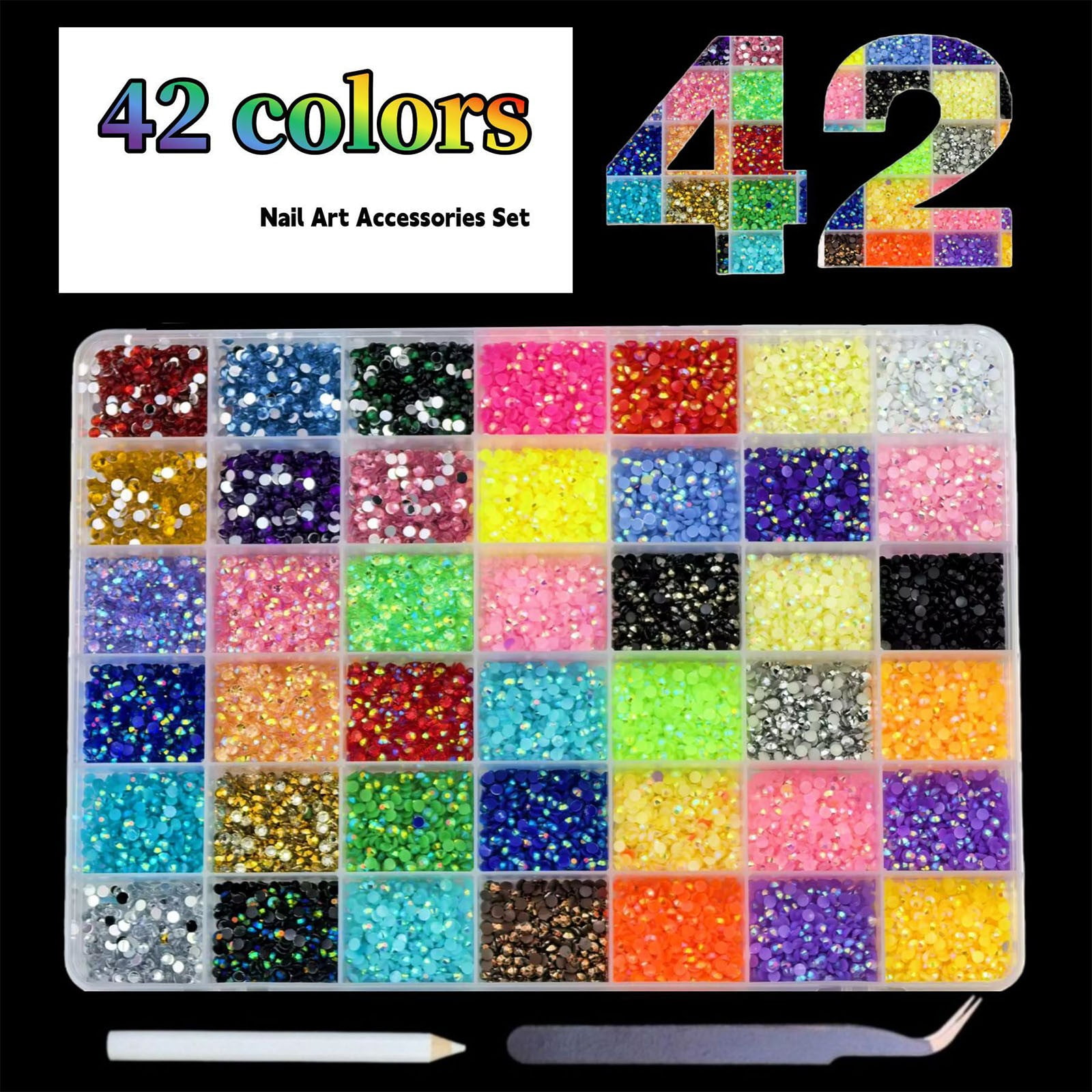 32000Pcs Resin Jelly Rhinestones for Bedazzling, Mixed-Color Flatback Gems for Diamond Art, Bedazzler Kit with 3Pcs Jewelry Glue for DIY Crafting Crafts Book Shoes Nail Art