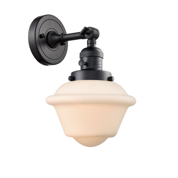 Innovations 203SW-BK-G531-LED Small Oxford 1 Light Sconce part of the Franklin Restoration Collection, Matte Black