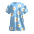 thumbnail image 6 of COMVALUE Scrubs for Women V Neck Short Sleeve Animal Print Nursing Uniform Top with Pockets Stretch Medical Scrub Shirt (Sky Blue, 3XL), 6 of 9