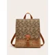 thumbnail image 5 of Mochila de gran capacidad con hombros de corteza y estampado vintage de moda para mujer, 5 of 5