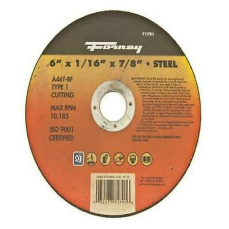 

2PK Forney 71791 Cutting/Grinding Wheel 6 X 7/8 X 1/16