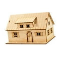 thumbnail image 4 of Miniature House 3D Model Architecture Wooden Material Desktop Decorative Diorama for Adults Kids Hobby, 4 of 9