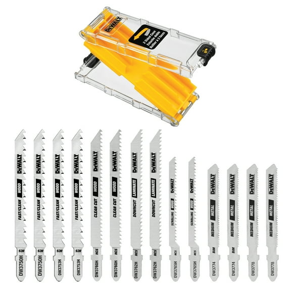 DEWALT 14-Piece T-Shank Jig Saw Blade Set with Case, DW3742C, DW3742C