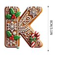 thumbnail image 3 of HCBY 26 Gingerbread Alphabet Ornaments for Christmas Tree Candy Cane Initial Letter B Pendant with Berries Pattern Mini Monogram Hanging Decorations for Party Gifts DIY Decor(K,3.1"), 3 of 5