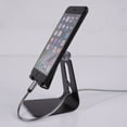 thumbnail image 2 of Shisuyan Adjustable Aluminum Stand Multi-Angle Cell Phone Holder Cradle Dock Stand for iPhone 7 6 6s Plus 5 5s 5c Tablets Android Smartphone Universal Phone Stand (Black), 2 of 5