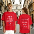 thumbnail image 4 of GZWYHT Custom Photo T-Shirts for Men Design Your Own Personalized Shirt on Front&Back Cotton Tess Customizable Text And Image Red XL, 4 of 6