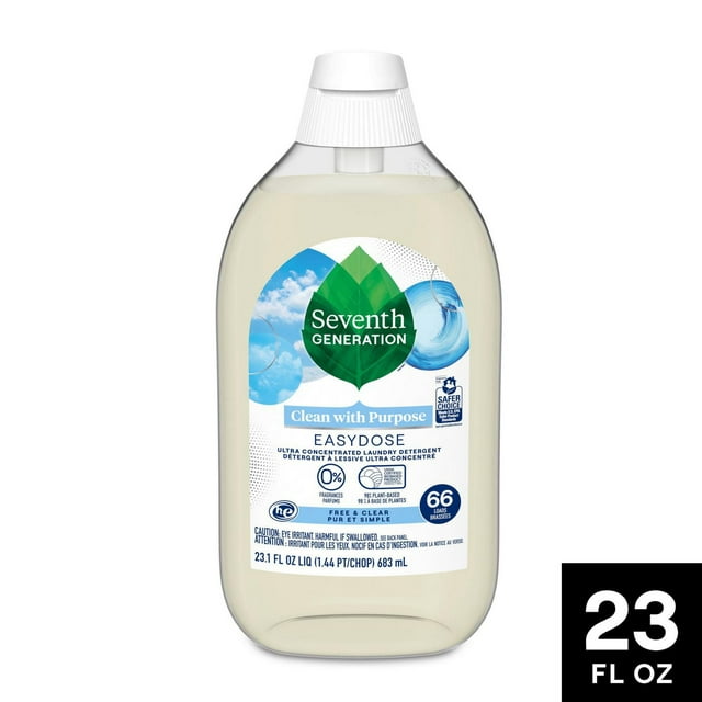 Seventh Generation EasyDose Free & Clear Liquid Laundry Detergent Ultra Concentrated Easy Dose Technology