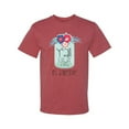 thumbnail image 2 of Wild Bobby, Y'all Is Not Word It's A Word Southern Artsy Jar with Flowers Pop Culture Men's Graphic T-Shirt, Vintage Heather Red, Small, 2 of 3
