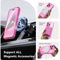 thumbnail image 3 of Magnetic Compatible with iPhone 16 Pro Case, Upgraded [Full Camera Protection] [Compatible with MagSafe] Protective Translucent Matte Women Girl Phone Case Cover, Clear Neon, 3 of 15