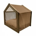 thumbnail image 2 of Ethnic Pet House, Grid Design from Indonesia Indigenous Labyrinth Javanese Culture, Outdoor & Indoor Portable Dog Kennel with Pillow and Cover, 5 Sizes, Pale Caramel, by Ambesonne, 2 of 5