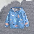 thumbnail image 2 of Mercatoo Toddler Boys Raincoat Kids 𝐇ooded Jacket Zipper Cotton Linner Dinosaur Graphic Lightweight Windbreaker Casual Clothes, 2 of 4