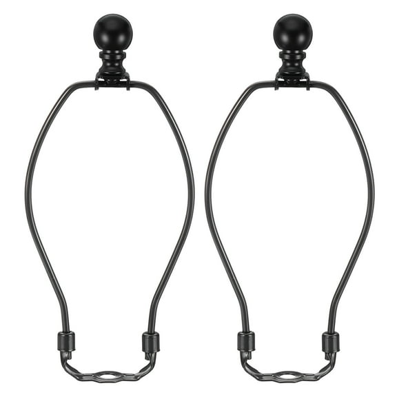 8 Inch Lamp Harp Kit with Finial, 2 Set Detachable Shade Bracket Holder, DIY Lighting Accessories for Table Floor Lamps, Black