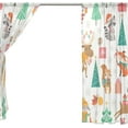 thumbnail image 4 of Coolnut 2PCS Sheer Curtains, 78"x55" Cute Forest Animals Gift Boxes Gauze Door and Window Voile Curtain Panels for Bedroom Living Room, 4 of 4