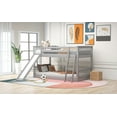 thumbnail image 6 of Twin Bed Frame, Twin Size Bed Frame,Twin over Twin Bunk Bed with Convertible Slide and Ladder, Gray(Old SKU: SM000213), 6 of 11
