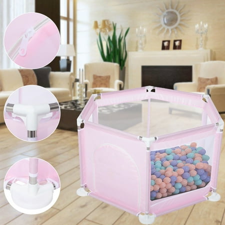 SAYFUT Portable Cartoon Hexagon Baby Playpen Household Indoors or Outdoors Protective Safety Fence Play Yard For Children Baby Kids Pool