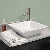 Fontaine  Shallow Square Porcelain Bathroom Vessel Sink