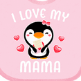 thumbnail image 4 of Inktastic I Love My Mama with Cute Penguin and Hearts Girls Baby Bib, 4 of 4