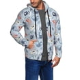 thumbnail image 2 of Kdxio Cute Chameleons On Blue Print Men Hoodies Casual Hoodies for Men with Zip Pockets Full Zip Long Sleeve Sweatshirt Sports Hooded Jacket-Large, 2 of 5