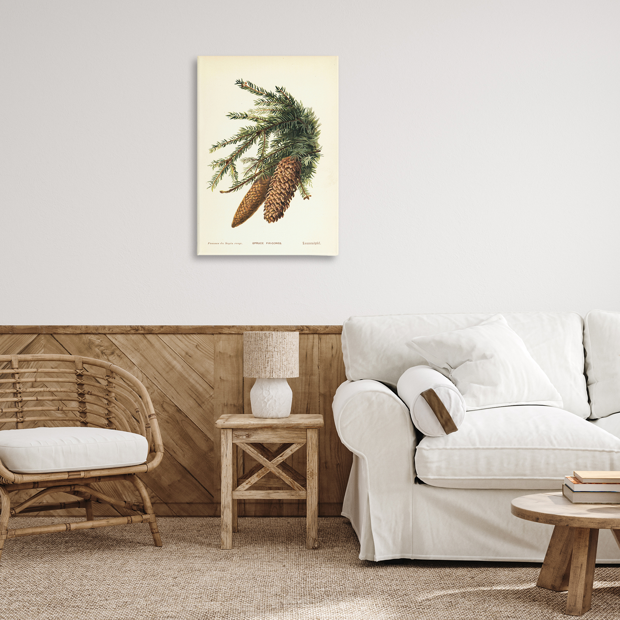 Stupell Industries Spruce & Fir Cones Plants & Flowers Painting Wrapped Canvas Art Print Wall Art, 20 x 30