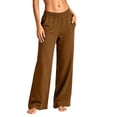 thumbnail image 2 of Wide Leg Sweatpants for Women Casual Elastic Waist Loose Sweatpants Solid Color Fall Winter Workout Jogging Pants with Pockets,Sizes S-2XL, 2 of 5