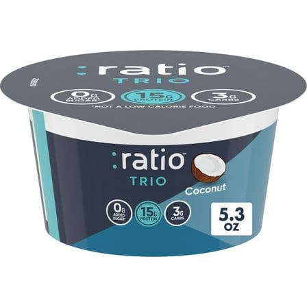 Ratio Trio Yogurt Cultured Dairy Snack, Coconut, Keto Yogurt Alternative, 5.3 oz