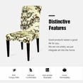 thumbnail image 3 of Subrtex Stretch Vector Floral Dining Chair Slipcover (Set of 4, Coffee), 3 of 6