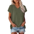 thumbnail image 2 of Sweet Home Farm V Neck T Shirts for Women Stylish And Comfortable Women's Loose Fit Shirt | Casual Tee Any Occasion Short Sleeve Shirts for Women Grey, 2 of 8