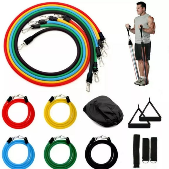 Resistance Bands Set, 11 PCS Portable Workout Bands for Home Gym, Physical Therapy, Strength Training, Muscle Toning, and Full-Body Exercise