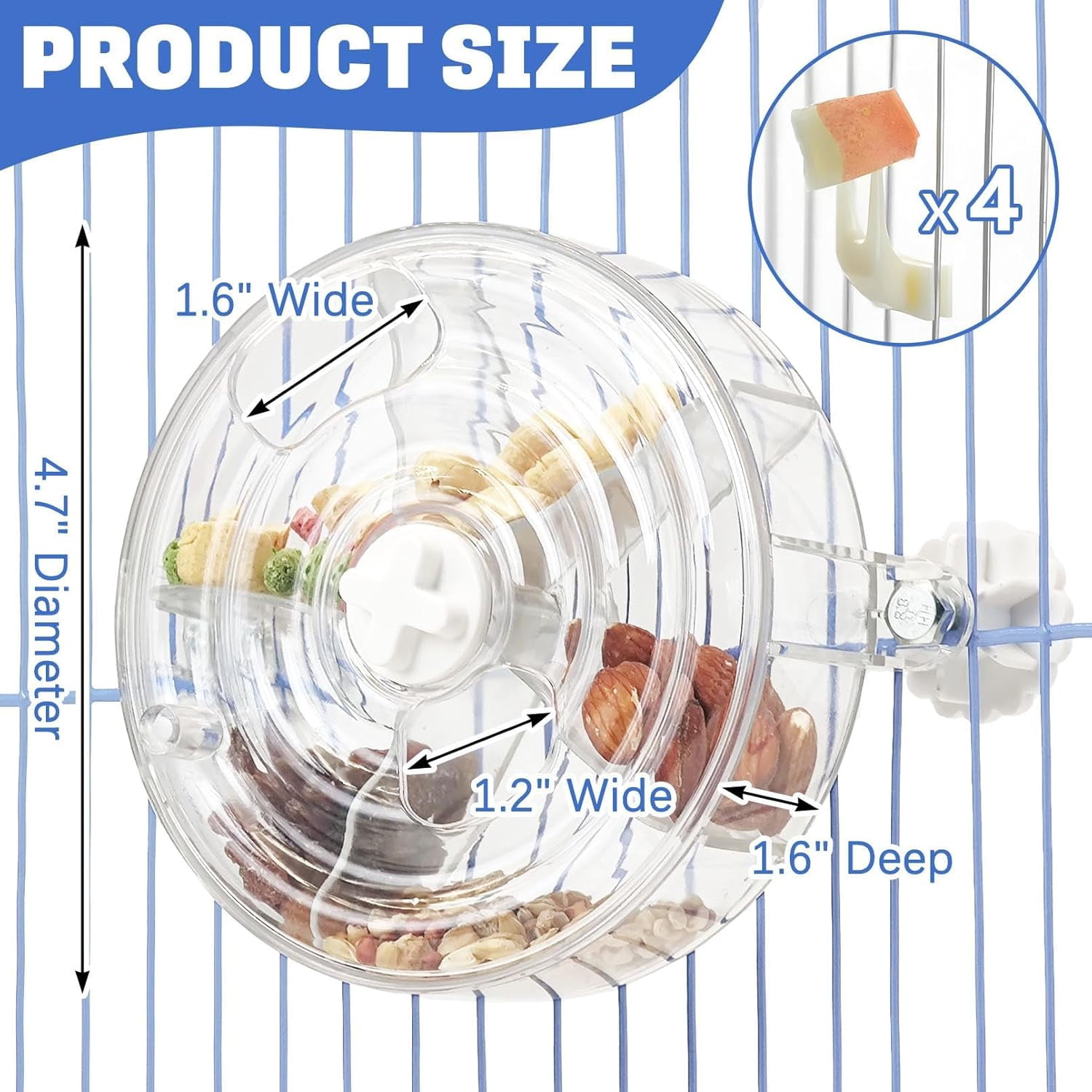Bird Foraging Toy Creative Feeder with Seed Food Rotating Wheel for Enrichment & Training Parrot Puzzle Toys for Cockatiel Parakeet Conure